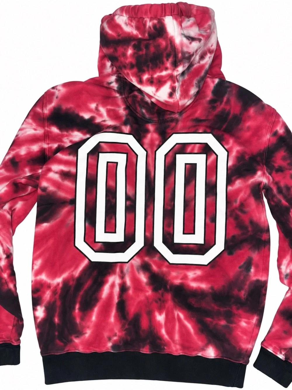Asphalt Red & Black Tie-Dye Hoodie